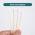 MONCOM Cotton Swabs 500 Count Double Round Thick Tips | Biodegradable Eco-Friendly Strong Wooden Sticks