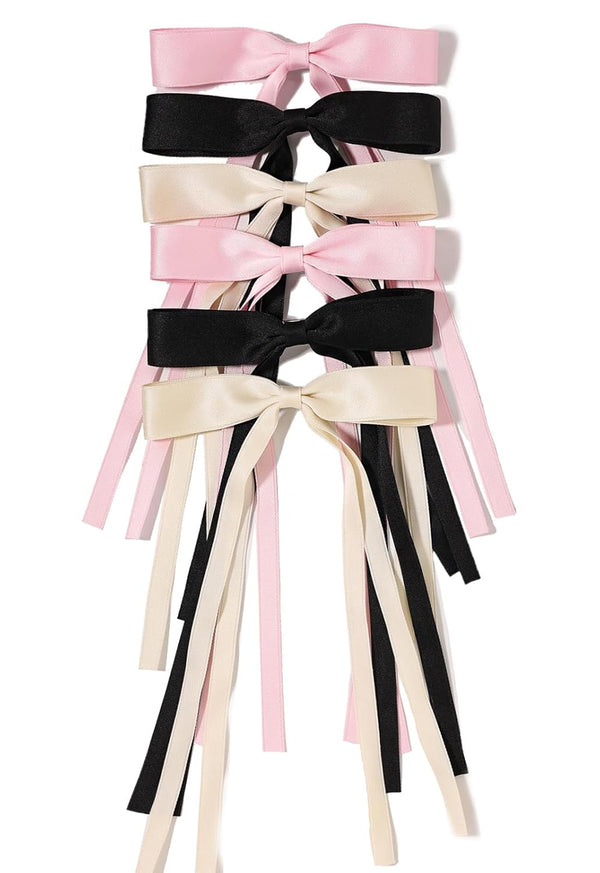 LFOUVRE Hair Accessories Set, Ribbon Bow Hair Clips, Tassel Barrettes, Claw Clips for Women and Girls