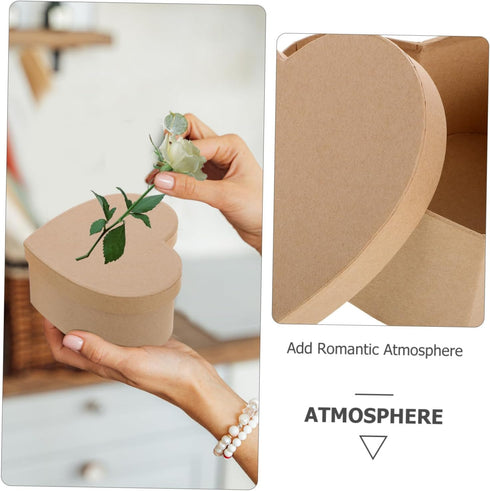 Set 3-Piece Toyvian Heart-Shaped DIY Cardboard Box for Valentine's Day Creative Crafting Storage for Chocolates