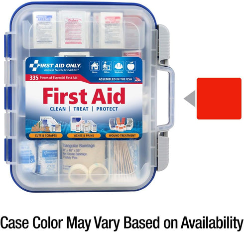 First Aid Only OSHA-Compliant 100-Person Emergency First Aid Kit, 335 Pieces for Home, Work, Travel