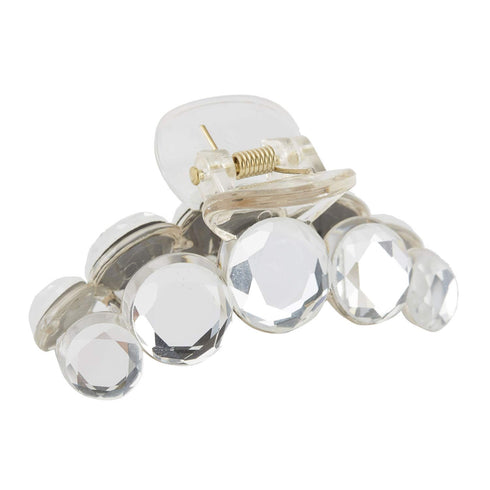 Lawie 4 Pack Clear Gold Blue Brown Crystal Gems Glitter Hair Claw Clips, Fancy Plastic Octopus Hair Accessories