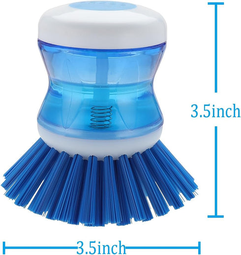 Dish Brush with Soap Dispenser for Kitchen Sink Scrubbing, 2pcs Blue