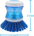 Dish Brush with Soap Dispenser for Kitchen Sink Scrubbing, 2pcs Blue