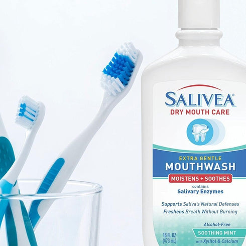 Dry Mouth Mouthwash - Soothing Mint Flavor with Natural Salivary Enzymes - Gentle Aid for Dry Mouth Care