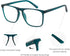 MARE AZZURO Men's Square Reading Glasses 0 1.0 1.25 1.5 1.75 2.0 2.25 2.5 2.75 3.0 3.5 4.0 5.0 6.0 (Blue 175)