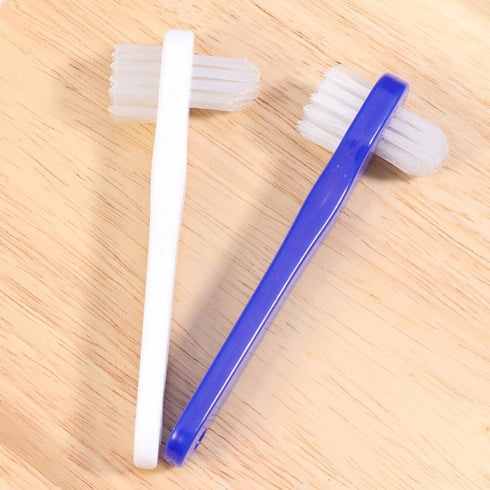 Healvian 8pcs Denture Cleaning Brush Set - T-Shaped Denture Special Toothbrush Tool Bagged with Hard Heads for Denture