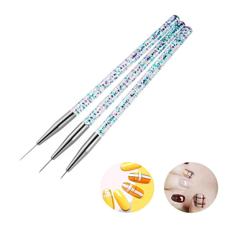 LWBTOSEE 2pc Nail Ombre Brush Set, Nail Art Painting Pen for UV Gel Polish Gradient Color and Rhinestone