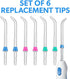 Replacement Classic Jet Tips Compatible with Waterpik Water Flossers, Flosser Refill Replacement Heads, 6-Pack.