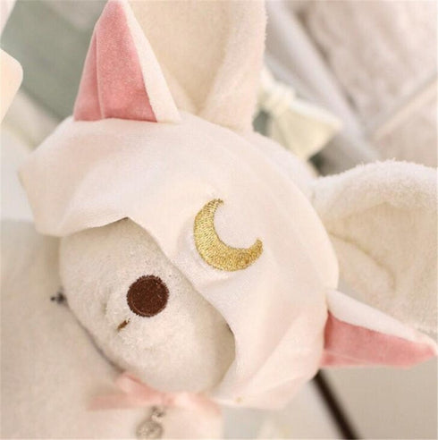 Ziper Usagi Moon Cute Cat Hairband Cosmetic Shower Headband (White)