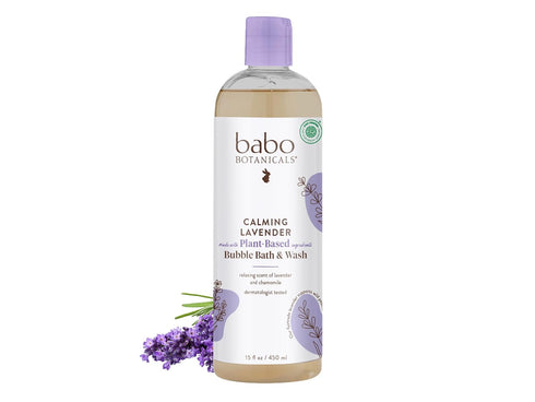 Calming Lavender 2-in-1 Bubble Bath & Wash by Babo Botanicals - Relaxing Chamomile & Lavender - EWG Verified - Vegan -