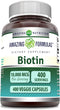 Amazing Formulas Biotin 10000 Mcg Veggie Capsules | Vitamin B7 Supplement | Gluten Free, Non-GMO | 400 Count, Made in