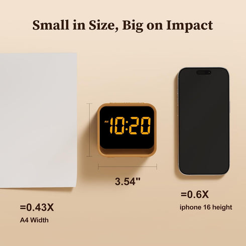 Housbay Wooden Sound Machine Alarm Clock for Bedrooms - Gentle Wake-Up with Birdsong, White Noise for Sleeping, Small