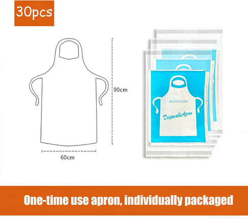 Prinxse (30-Pack) Disposable Adult Bibs - Soft, Waterproof Aprons for Men & Women, Ideal Dining Protection