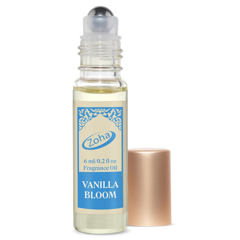 Vanilla Bloom Perfume Oil Roll-On, Alcohol-Free Hypoallergenic Vegan for Women and Men