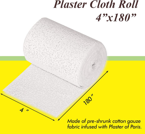 Falling in Art Plaster Cloth Rolls, 500gsm Plaster Strip, 4inch x180inch, Plaster Gauze Bandages for Craft Projects,