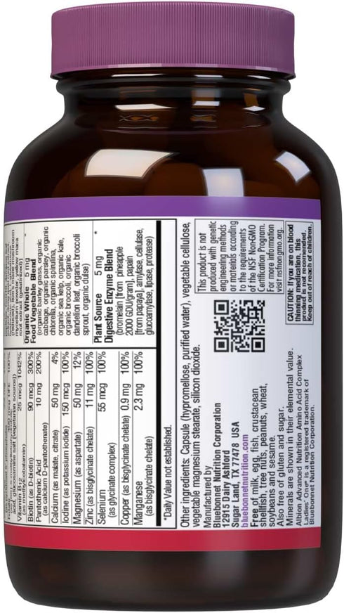 Bluebonnet Nutrition Ladies’ ONE 40+ Whole Food-Bed Multiple, 30 Vegetable Capsules, Non-GMO, Gluten Free
