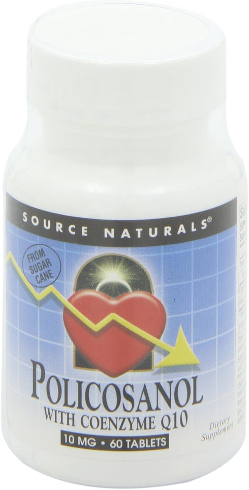Source Naturals Policosanol with Coenzyme Q10 10 mg Tablet, 60 Count