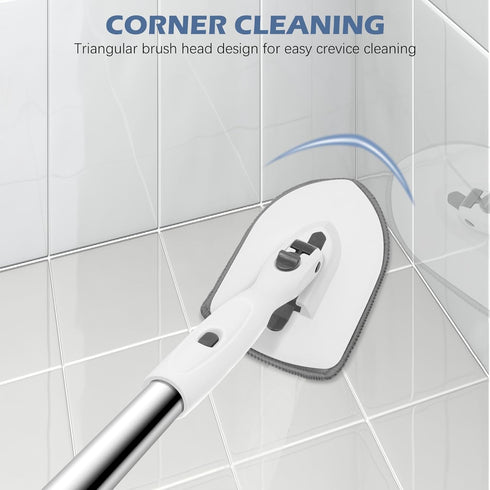 SetSail 3-in-1 52-inch 3 Floor Scrub Brush, Tile Tub Floor Scrubber with Adjustable Long Handle Shower Cleaner Brush