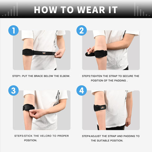 INDEEMAX Tennis Elbow Brace for Men & Women, 2-Pack Adjustable Forearm Band with Compression Pad for Pain Relief