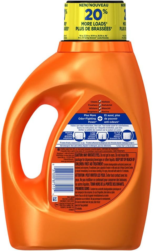 Tide Plus Febreze Freshness Sport Liquid Laundry Detergent, 46 oz, Active Fresh