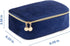KOPY Velvet Makeup Bag for Women, Large and Classy Makeup Organizer, Make Up Travel Toiletry Bag Portable With Handle (Navy)