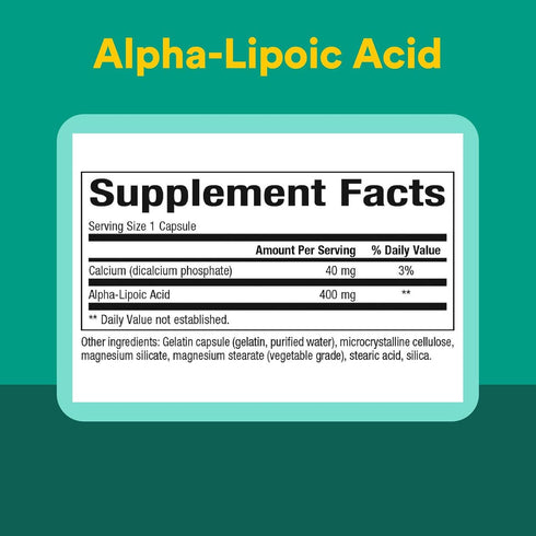 Natural Factors Alpha-Lipoic Acid 400 mg, Whole Body Antioxidant Support, 60 Capsules