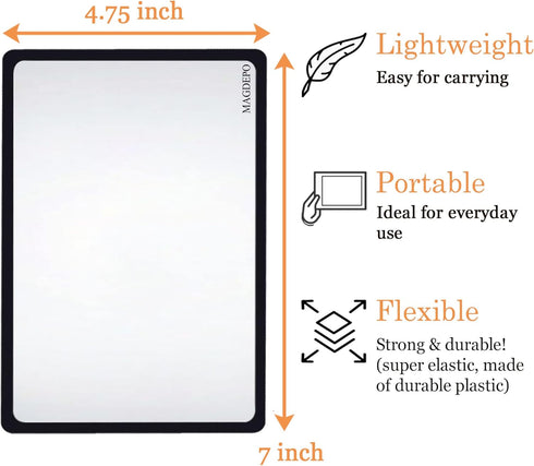 MAGDEPO 2 Pack Magnifying Sheet, 3X PVC Page Magnifier B6 Size with 2 Card Size Magnifier Lens