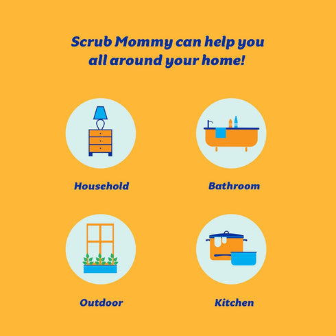 Mommy Pack Scrub Daddy Scrub Cleaning Sponges - Dual Sided Non Scratch Sponge Scourers, Smiley Kitchen Sponges