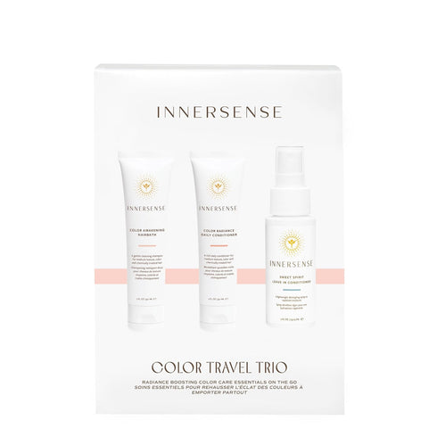 INNERSENSE Organic Beauty Color Travel Hair Trio, Non-Toxic Clean Haircare (Awakening Hairbath, Radiance Conditioner)