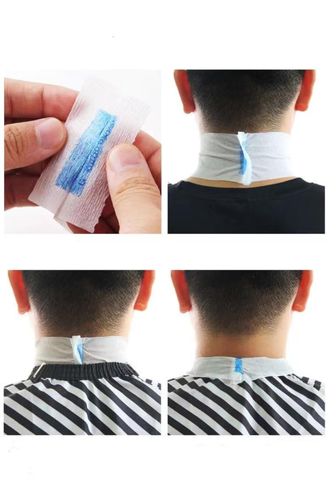 White Haircutting Strips, Stretchy Neck Band for Hair Removal and Waxing, Barber Shop Accessories