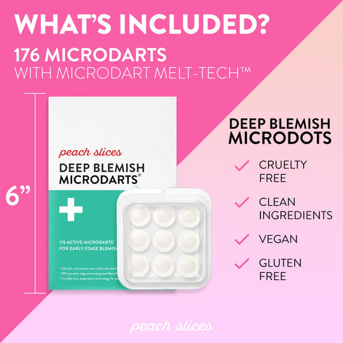 Peach Slices Deep Blemish Microdarts, Acne Patch for Early Stage & Deep Pimples with Salicylic Acid and Tea Tree Oil