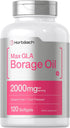 Horbaeach Borage Oil Capsules 2000 mg | 120 Softgels | Cold Pressed Seed Oil Supplement with 320mg of GLA