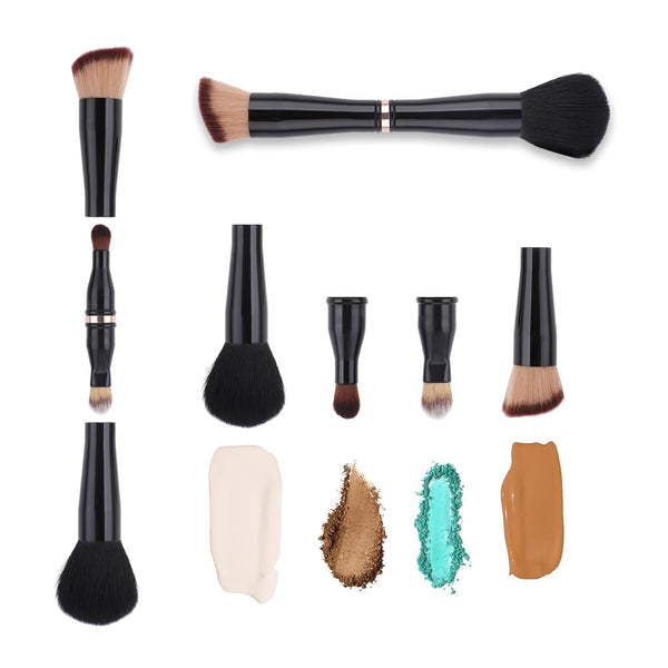 4 in-1 Makeup Brush Set - Foundation, Blush, Eyeshadow, Concealer Brush, All-in-One Travel Makeup Brushes