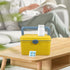 NOLITOY Empty First Aid Box Organizer (Yellow), Multi-Layer Plastic Medicine Storage Container with Handle for Baby