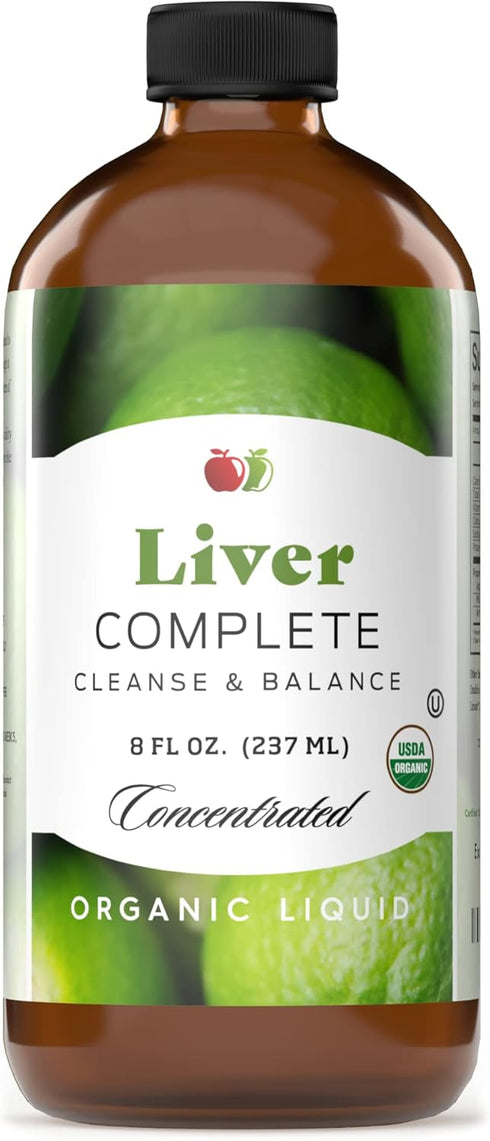 Liver Complete Organic Liquid Concentrate - 8oz Liver Cleanse & Digestive Bitters Vinegar Supplement