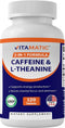 Vitamatic L-Theanine 200mg with Caffeine 100mg, 120 Vegetarian Tablets Nootropic Supplement for Focused Energy & Clarity