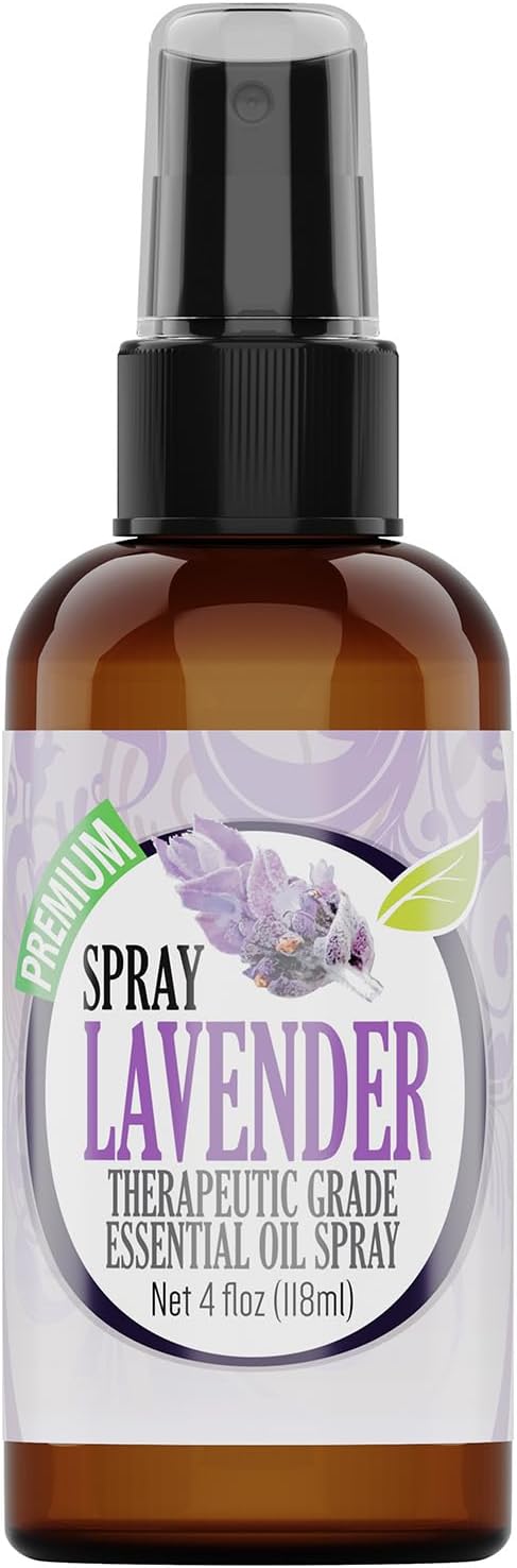 Healing Solutions Lavender Spray 4 oz – Aromatherapy Oil Spray with Water Infused Lavender Essential Oil