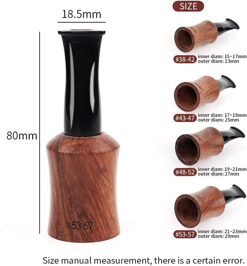 MUXIANG 4 (4 Set) Cigar Mouthpiece Holder Sizes for Men and Women Wood Cigar Holder Size