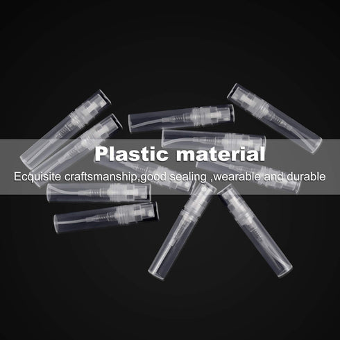 Thyores 50pcs Mini Perfume Atomizer, Clear Plastic Spray Bottle, Portable Fragrance Spray Bottle - 3ml