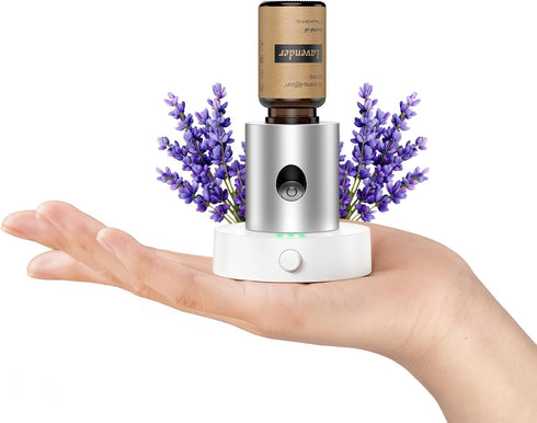 Olxasw Mini Waterless Nebulizing Essential Oil Diffuser with 10ml Lavender Oil for Aromatherapy,