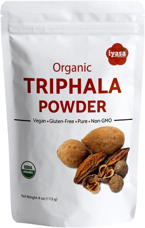 Organic Triphala Powder, Ayurveda Superfood, Natural Body Detox, Bowel Cleanser, Herbal Laxative, 4 Ounce, 113 Gram