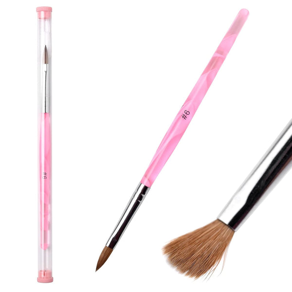 Nail Brush Kolinsky Sable Brush - Acrylic Nail Art Painting Brush (Size 6#)