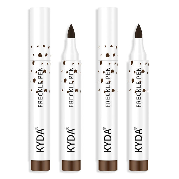 KYDA 2 Pcs Natural Freckle Makeup Pen, Waterproof Longlasting Soft Dot Spot Pen for Effortless Sunkissed Makeup