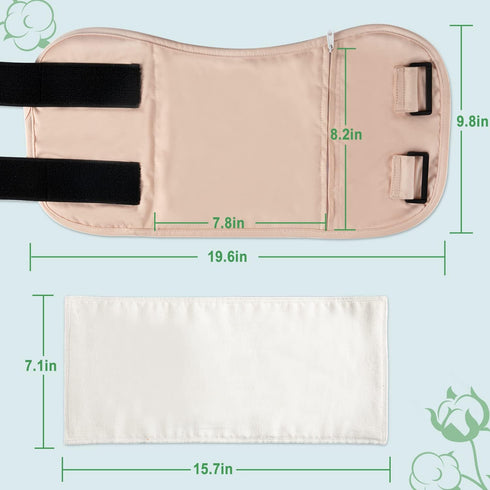 Pack Pack DEROWN Castor Oil Wrap, Less Mess, Organic Cotton & Waterproof PUL, Reusable Massage Kit with Anti Leak