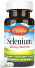 Carlson Selenium 200 mcg Yeast-Free - 60 Capsules for Prostate Health & Immune Support