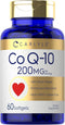 Carlyle CoQ10 200mg Softgels, 60 Count, Enhanced Absorption, Non-GMO, Gluten Free