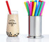 100 Extra Large Plastic Bubble Tea Smoothie Straws, 1/2" Wide x 8 1/2" Long Boba Straws