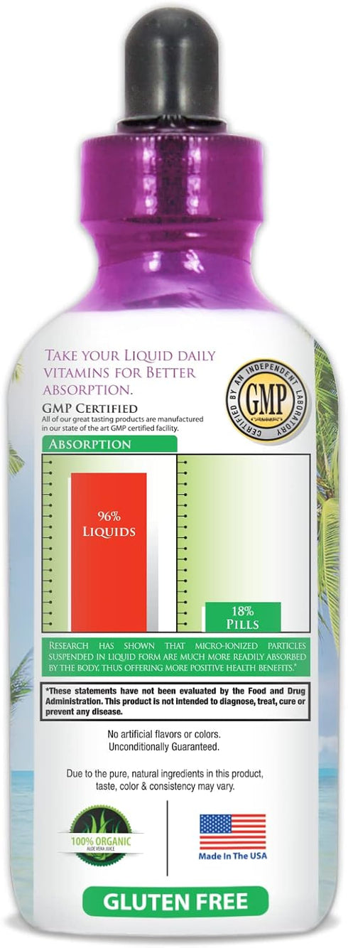 Maximum Strength Liquid Biotin Drops w/ 12,500 MCG – Best Vitamins for Fast Hair Growth, 4oz, 30 Serv