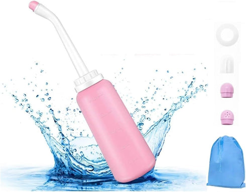 Pine shine 500ml Nozzle 17oz. Peri Bottle for Postpartum Care Portable Travel Bidet with Angled & Soft Tip, Feminine