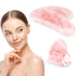 Natural Rose Quartz Gua Sha Facial Tools for Face Sculpting, Shaping, Reduce Puffiness, Massage Stone for Eyes and Body